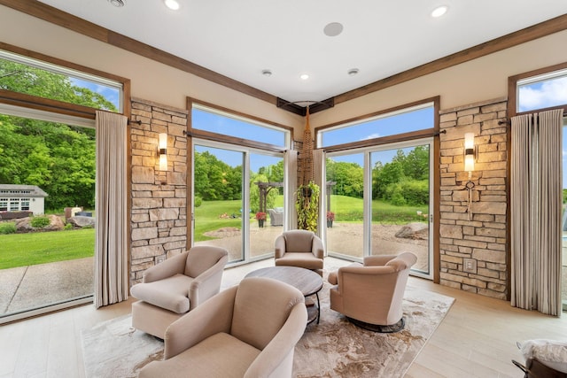 18565 Revere Ave, Spring Lake Twp, MN 55372 - living area featuring light wood-type flooring and recessed lighting