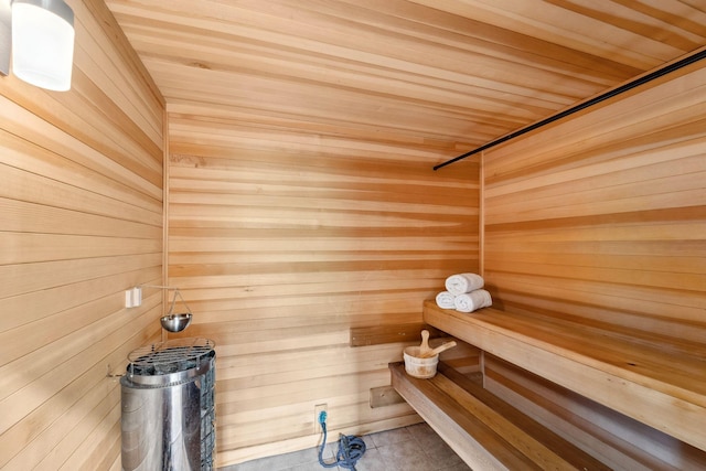 18565 Revere Ave, Spring Lake Twp, MN 55372 - sauna with wood walls and wooden ceiling