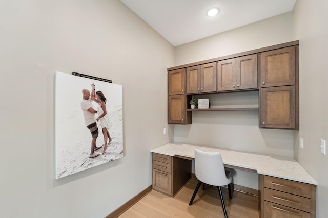18565 Revere Ave, Spring Lake Twp, MN 55372 - office featuring built in study area, light wood-style flooring, baseboards, and recessed lighting