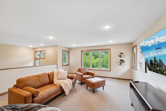 18565 Revere Ave, Spring Lake Twp, MN 55372 - living area with baseboards, carpet, and recessed lighting
