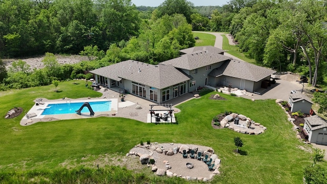 18565 Revere Ave, Spring Lake Twp, MN 55372 - view from above of property featuring a pool area and a forest