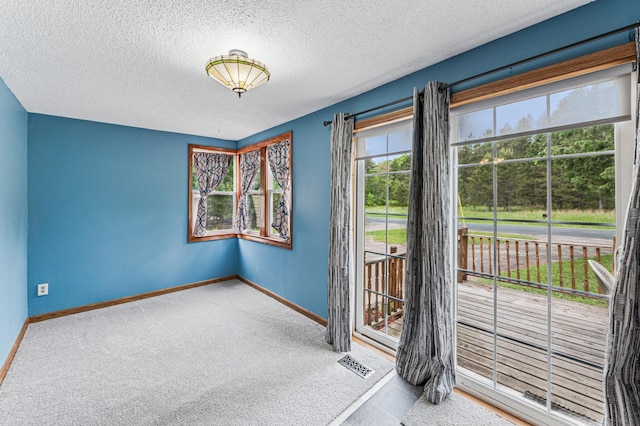 2628 River Rd, Sterling Twp, WI 54024 - carpeted spare room featuring baseboards and a textured ceiling