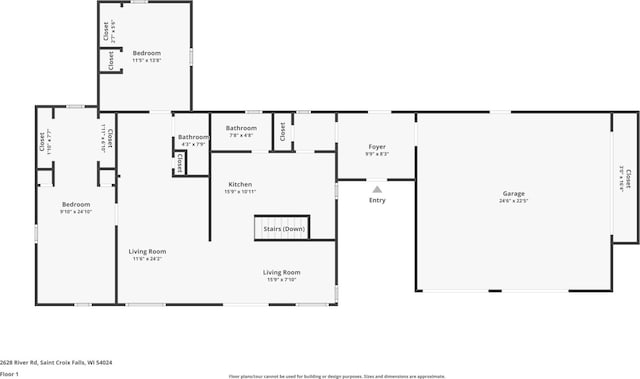2628 River Rd, Sterling Twp, WI 54024 - room layout