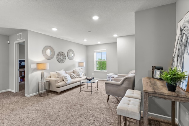 6317 153rd St, Savage, MN 55378 - carpeted living area featuring recessed lighting, baseboards, and a textured ceiling