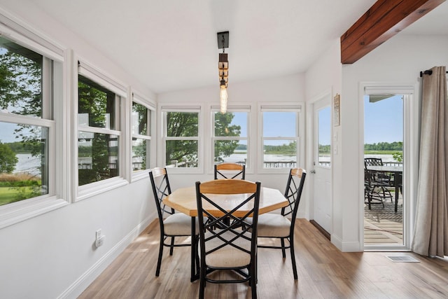 30558 376th Ave, Nordland Twp, MN 56431 - sunroom with a water view and wood finished floors