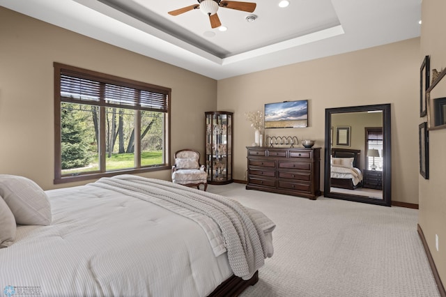 106 Beaton Dr, West Fargo, ND 58078 - bedroom with carpet, baseboards, recessed lighting, and a ceiling fan