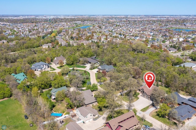 106 Beaton Dr, West Fargo, ND 58078 - aerial overview of property's location featuring nearby suburban area and a large body of water