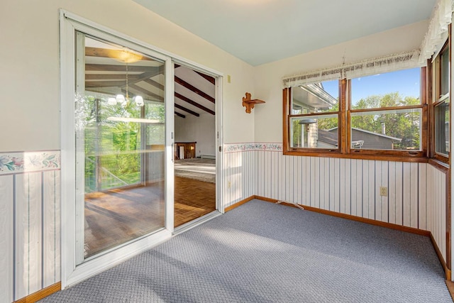 16 Crestview Bay, Faribault, MN 55021 - unfurnished sunroom featuring lofted ceiling and a chandelier