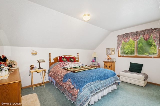 28075 Zuni St NW, Isanti, MN 55040 - carpeted bedroom featuring vaulted ceiling and baseboards