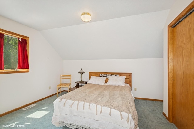 28075 Zuni St NW, Isanti, MN 55040 - carpeted bedroom with lofted ceiling and baseboards