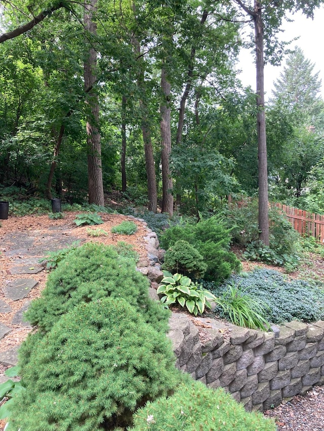view of yard with fence