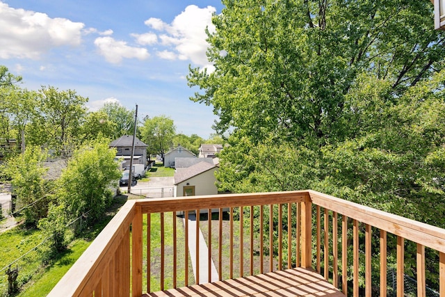 deck with a lawn