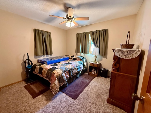 bedroom with carpet and ceiling fan