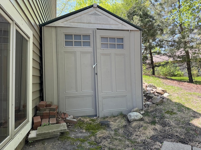 view of shed