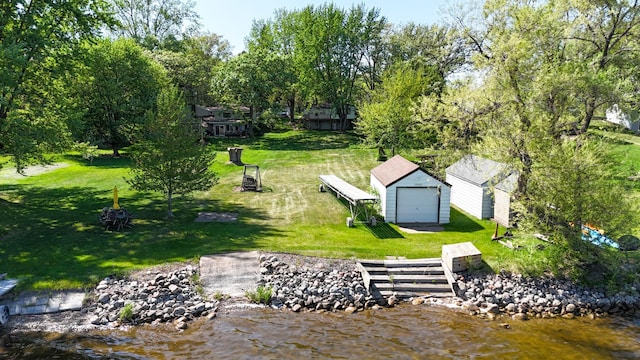 view from above of property featuring a nearby body of water