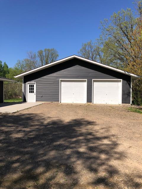 view of detached garage