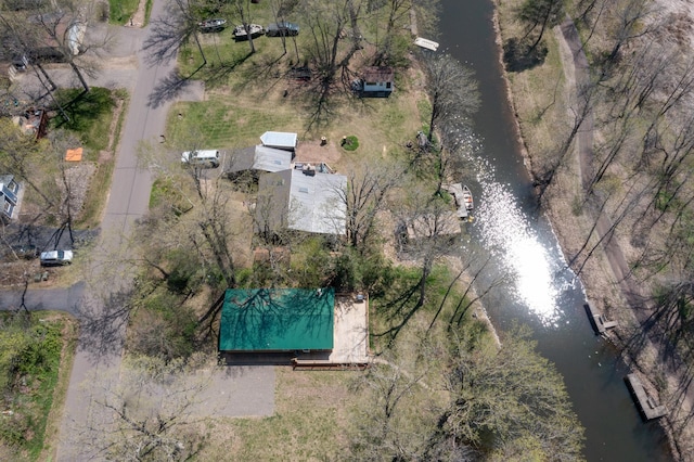 aerial view of a nearby body of water