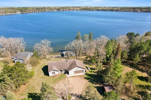 view of subject property featuring a nearby body of water