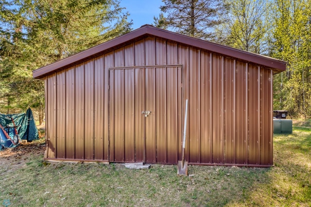 view of shed