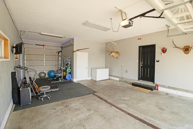 15212 63rd St SE, Santiago Twp, MN 55308 - garage with a garage door opener and baseboards