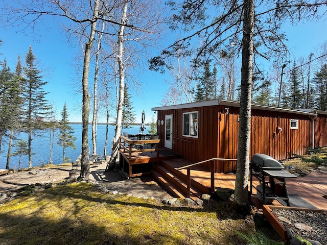 3291 Thomas Rd, Greenwood Twp, MN 55790 - view of outdoor structure featuring a water view