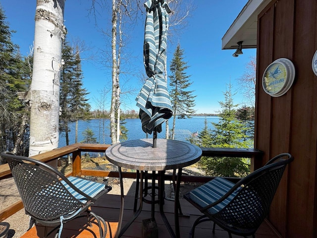 3291 Thomas Rd, Greenwood Twp, MN 55790 - balcony with a water view