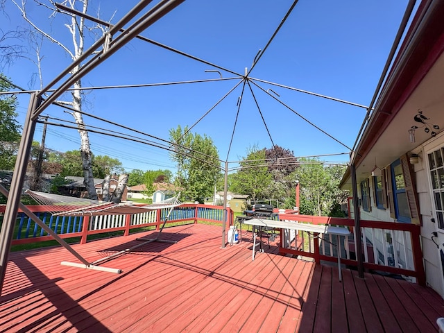 403 Dayton St, Arlington, MN 55307 - wooden terrace with outdoor dining space