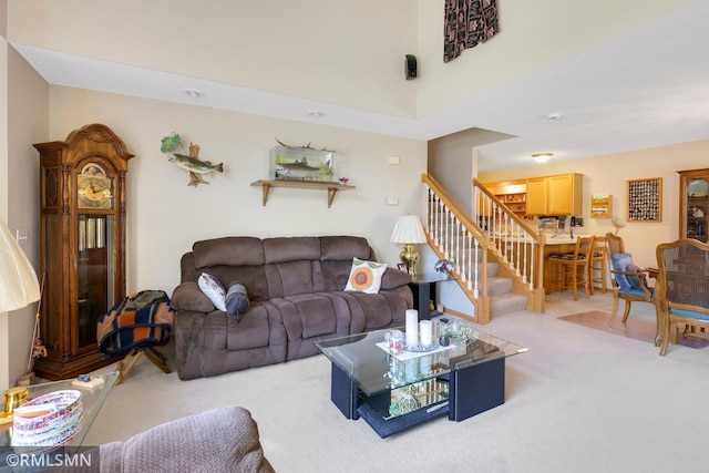 1785 Riverwood Dr, Burnsville, MN 55337 - living room with stairs and carpet flooring