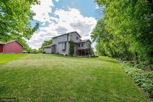 155 Palomino Ln, Lino Lakes, MN 55014 - view of green lawn featuring stairway