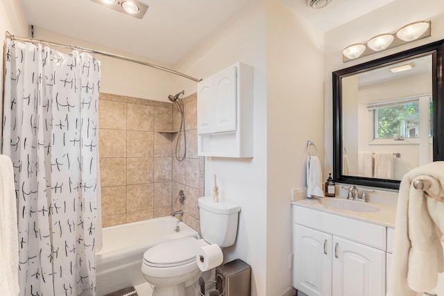 998 Saint Paul Ave, Saint Paul, MN 55116 - bathroom featuring shower / bath combination with curtain, vanity, and toilet