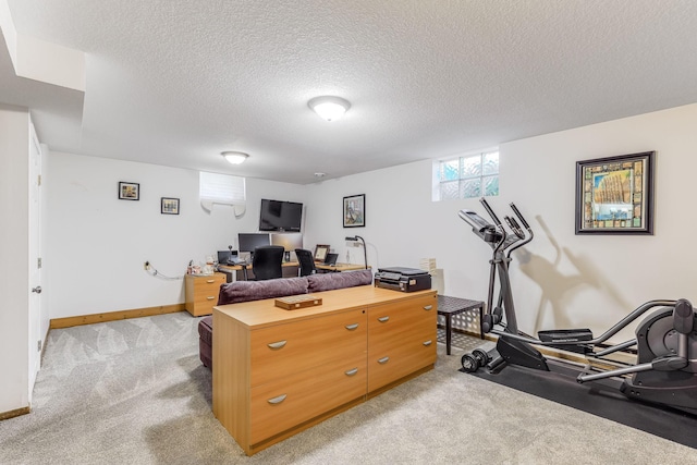 998 Saint Paul Ave, Saint Paul, MN 55116 - exercise area with light colored carpet, baseboards, and a textured ceiling