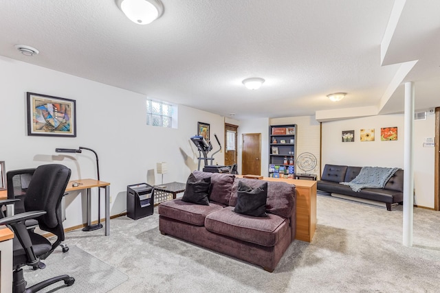 998 Saint Paul Ave, Saint Paul, MN 55116 - office with light carpet, a textured ceiling, and baseboards