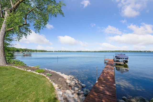 10547 Hollister Ave NW, Maple Lake, MN 55358 - dock with a water view and boat lift