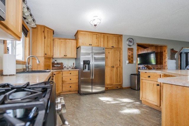 35445 County Highway 36, Vergas, MN 56587 - kitchen with stainless steel appliances, a sink, and light countertops