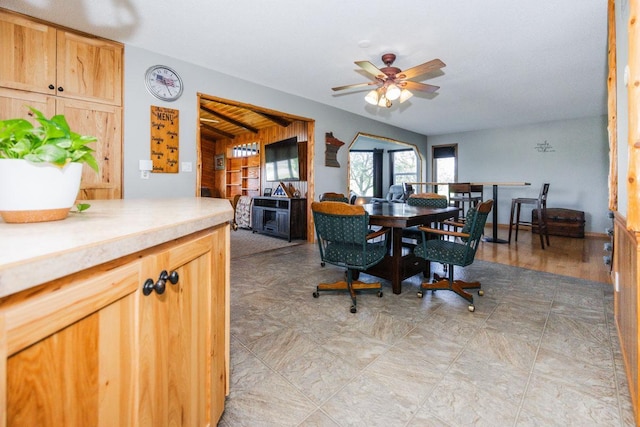 35445 County Highway 36, Vergas, MN 56587 - dining space featuring a ceiling fan