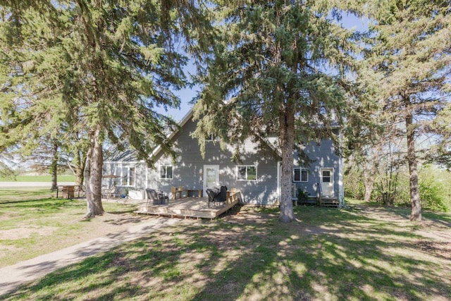 35445 County Highway 36, Vergas, MN 56587 - view of green lawn with a deck