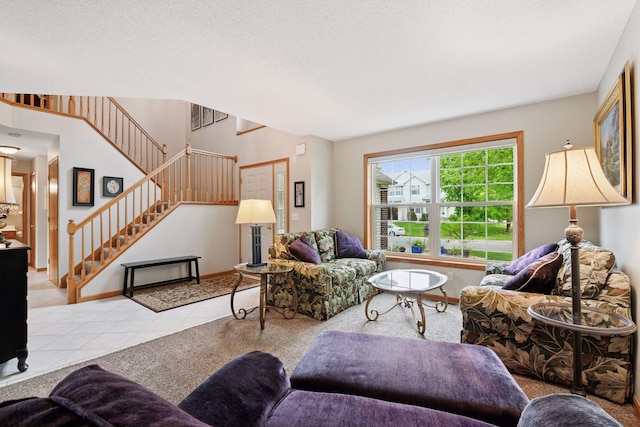 2715 Autumn Woods Dr, Chaska, MN 55318 - tiled living area with stairs and baseboards