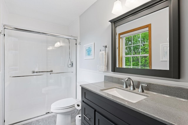 2715 Autumn Woods Dr, Chaska, MN 55318 - full bathroom with toilet, a shower stall, and vanity