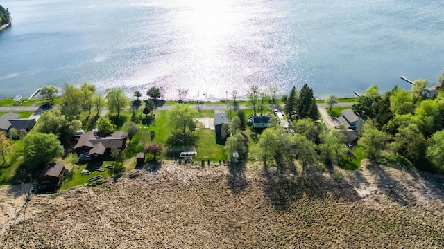 bird's eye view of a nearby body of water