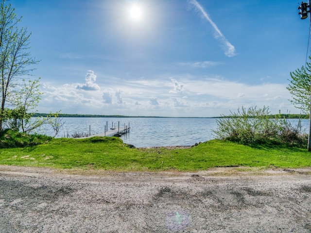 water view with a boat dock