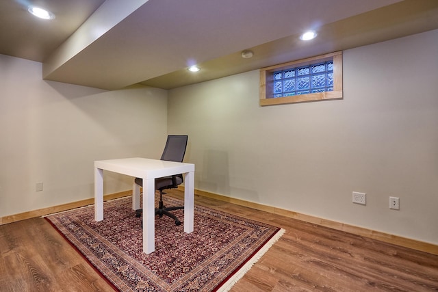 4448 Aldrich Ave S, Minneapolis, MN 55419 - home office featuring wood finished floors and recessed lighting