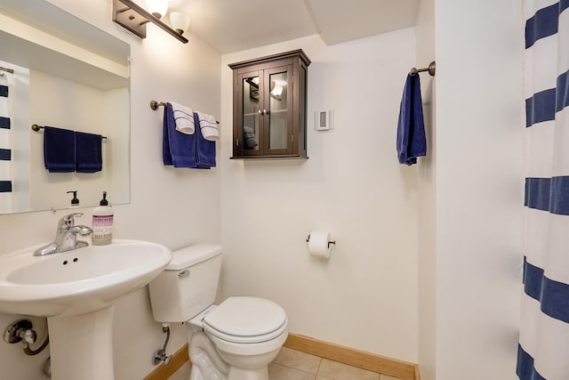 4448 Aldrich Ave S, Minneapolis, MN 55419 - bathroom with tile patterned floors and a shower with shower curtain