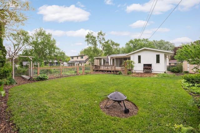 2479 Oxford St N, Roseville, MN 55113 - view of yard with a wooden deck