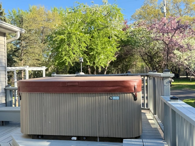 1823 313th Ave NE, Isanti Twp, MN 55008 - deck featuring a hot tub