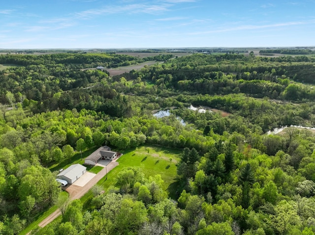 bird's eye view of a heavily wooded area