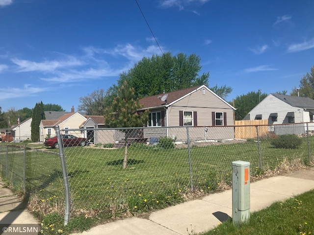view of single story home