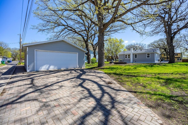 view of detached garage