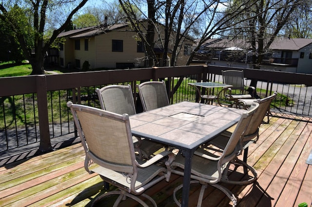 109 Eagle Lake Dr, Maple Grove, MN 55369 - wooden deck with outdoor dining area