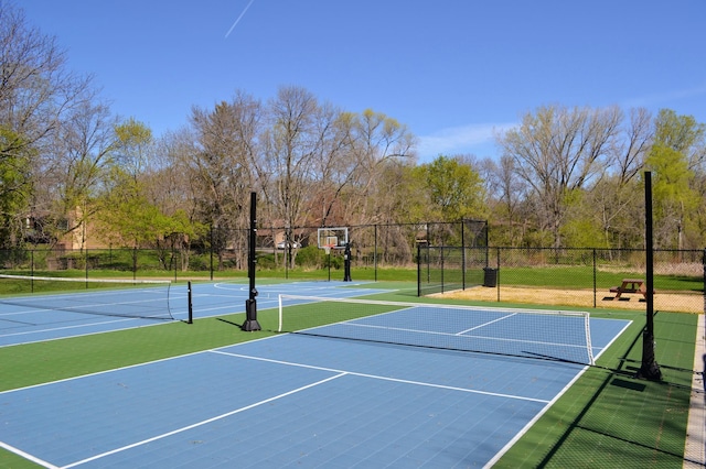 109 Eagle Lake Dr, Maple Grove, MN 55369 - view of tennis court with community basketball court and fence