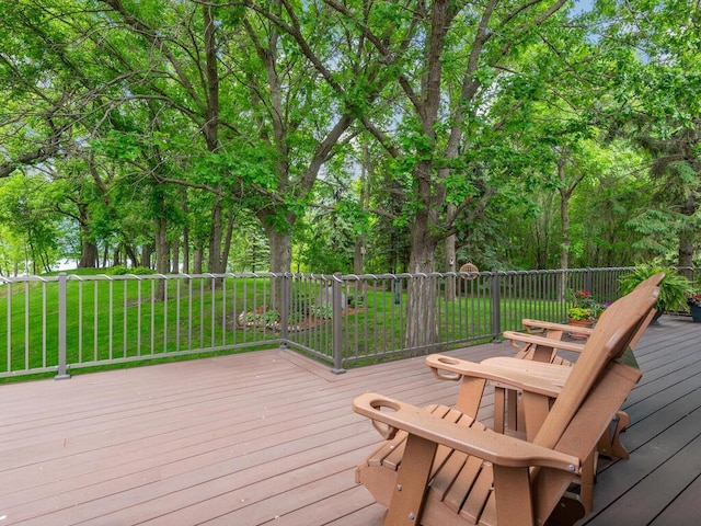 71156 Csah 18, Collinwood Twp, MN 55325 - wooden terrace featuring a yard